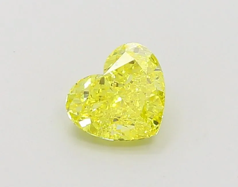 1.23ct HEART Fancy Vivid Yellow VVS2 Coloured Lab diamond