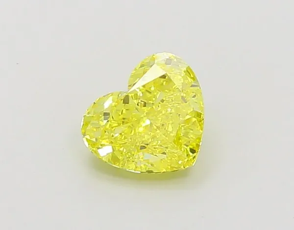 1.23ct HEART Fancy Vivid Yellow VVS2 Coloured Lab diamond
