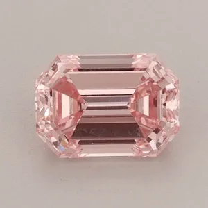 0.9ct EMERALD Fancy Vivid Pink VS2 Coloured Lab diamond