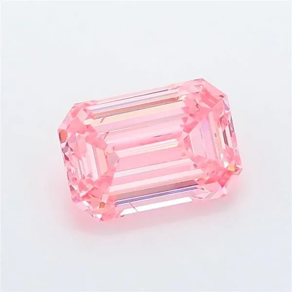 1.01ct EMERALD Fancy Vivid Pink SI1 Coloured Lab diamond