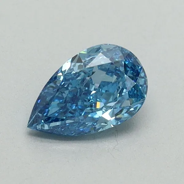 0.5ct PEAR Fancy Vivid Blue VS2 Coloured Lab diamond