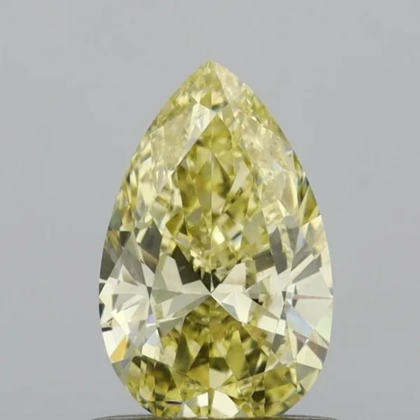 0.65ct PEAR Fancy Yellow VS1 Coloured Lab diamond