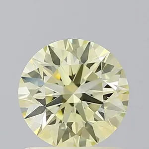 0.84ct ROUND Fancy Light Yellow VVS2 Coloured Lab diamond