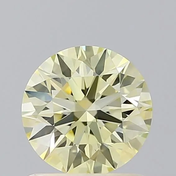 0.84ct ROUND Fancy Light Yellow VVS2 Coloured Lab diamond
