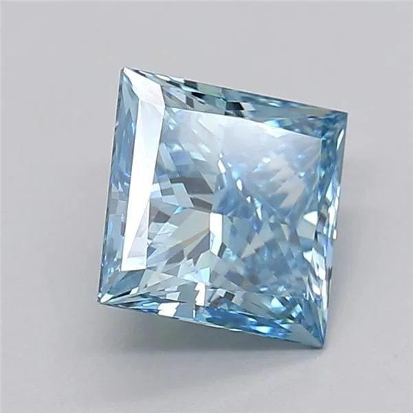 2.20ct PRINCESS Fancy Vivid Blue VS2 Coloured Lab diamond