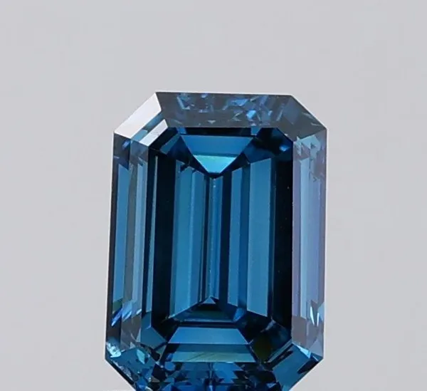1.17ct EMERALD Fancy Vivid Blue SI1 Coloured Lab diamond