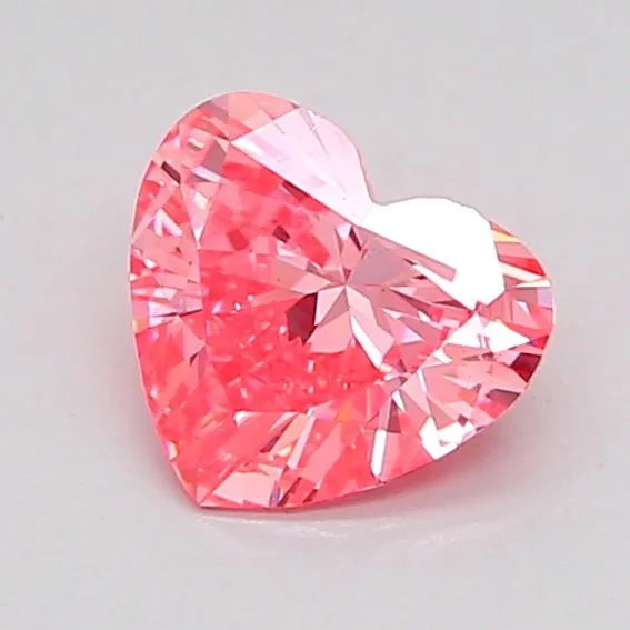0.77ct HEART Fancy Vivid Pink VS1 Coloured Lab diamond