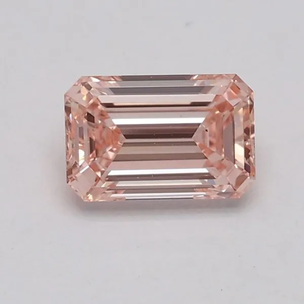 0.51ct EMERALD Fancy Intense Pink VS2 Coloured Lab diamond