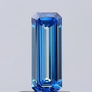 0.57ct EMERALD Fancy Vivid Blue VS1 Coloured Lab diamond