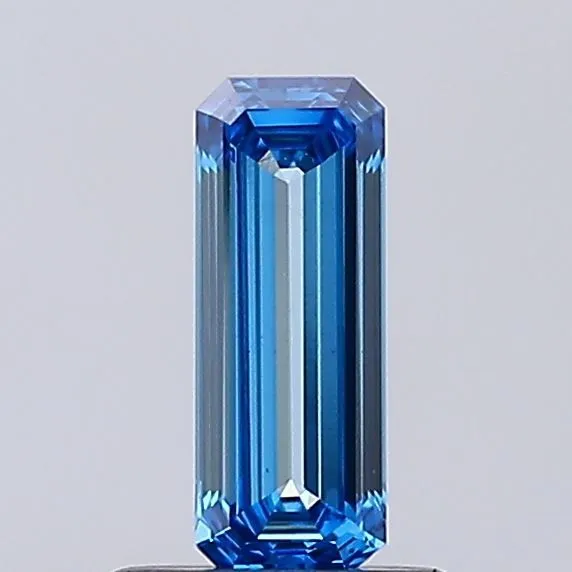 0.57ct EMERALD Fancy Vivid Blue VS1 Coloured Lab diamond