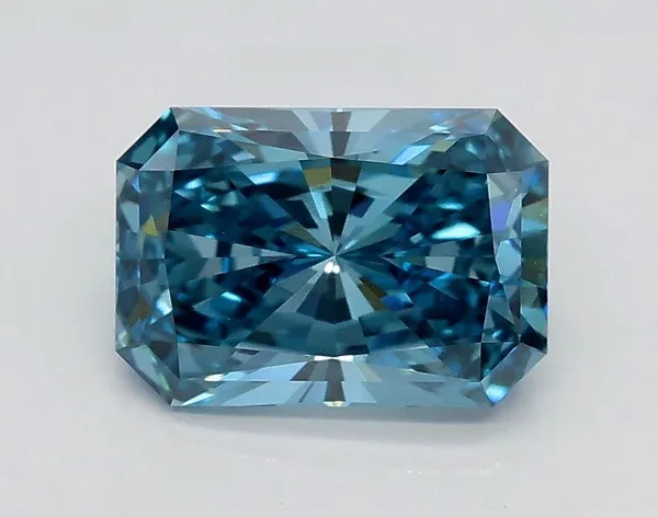1.22ct RADIANT Fancy Vivid Blue VVS2 Coloured Lab diamond