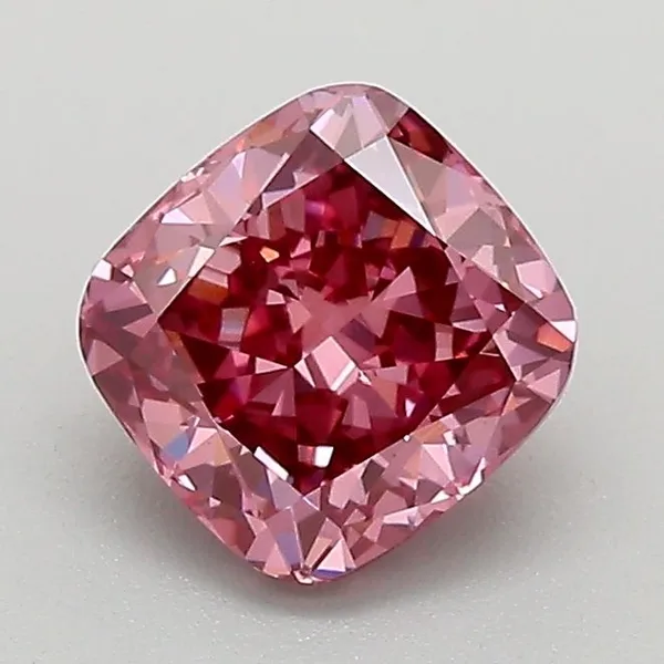 1.18ct CUSHION Fancy Vivid Pink VS1 Coloured Lab diamond