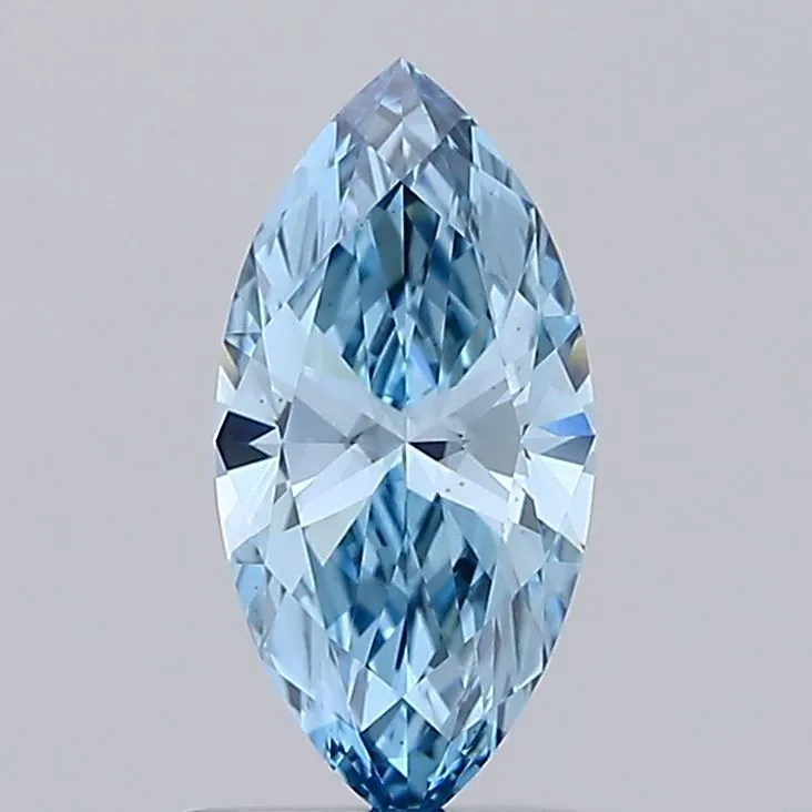 0.91ct MARQUISE Fancy Vivid Blue VVS2 Coloured Lab diamond