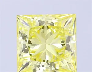 2.02ct PRINCESS Fancy Intense Yellow VVS2 Coloured Lab diamond