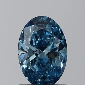 0.9ct OVAL Fancy Vivid Blue VS1 Coloured Lab diamond