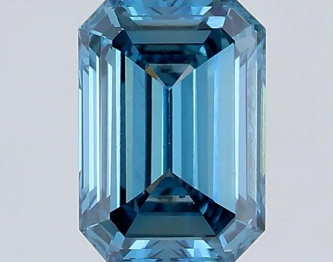 0.50ct EMERALD Fancy Vivid Blue VVS2 Coloured Lab diamond