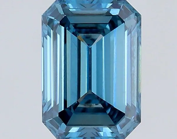 0.5ct EMERALD Fancy Vivid Blue VVS2 Coloured Lab diamond