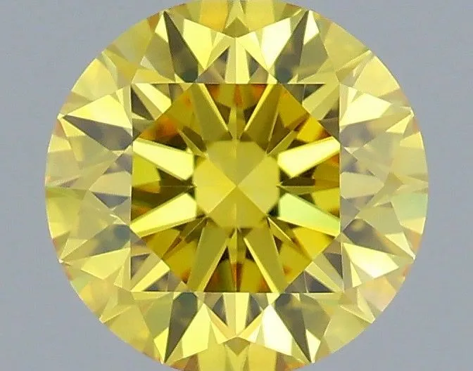 0.62ct ROUND Fancy Vivid Yellow VVS1 Coloured Lab diamond