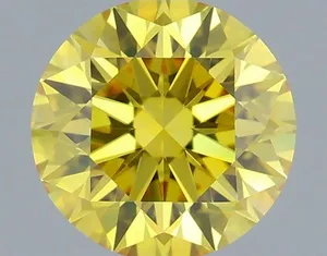 0.62ct ROUND Fancy Vivid Yellow VVS1 Coloured Lab diamond