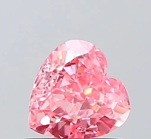 0.96ct HEART Fancy Vivid Pink VS1 Coloured Lab diamond