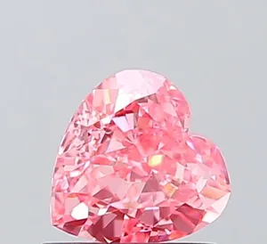 0.96ct HEART Fancy Vivid Pink VS1 Coloured Lab diamond