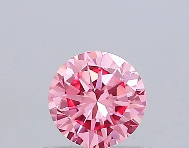 0.51ct ROUND Fancy Vivid Pink VVS2 Coloured Lab diamond