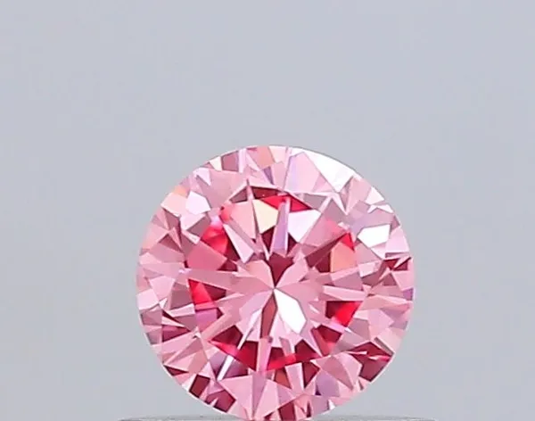 0.51ct ROUND Fancy Vivid Pink VVS2 Coloured Lab diamond