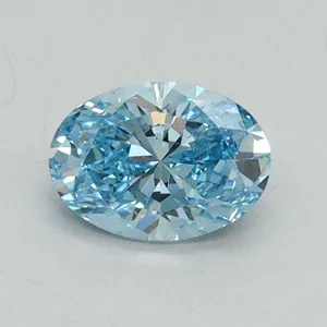 0.61ct OVAL Fancy Vivid Blue VS2 Coloured Lab diamond