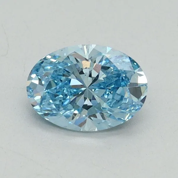 0.61ct OVAL Fancy Vivid Blue VS2 Coloured Lab diamond
