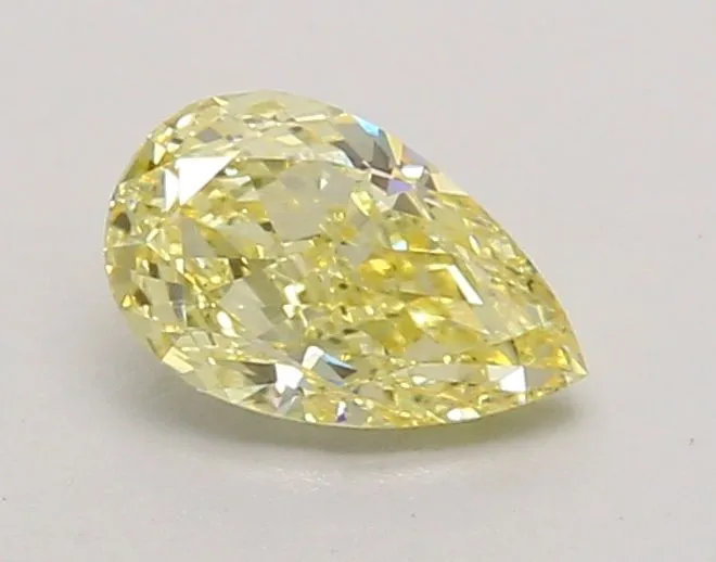 0.66ct PEAR Fancy Intense Yellow VS1 Coloured Lab diamond