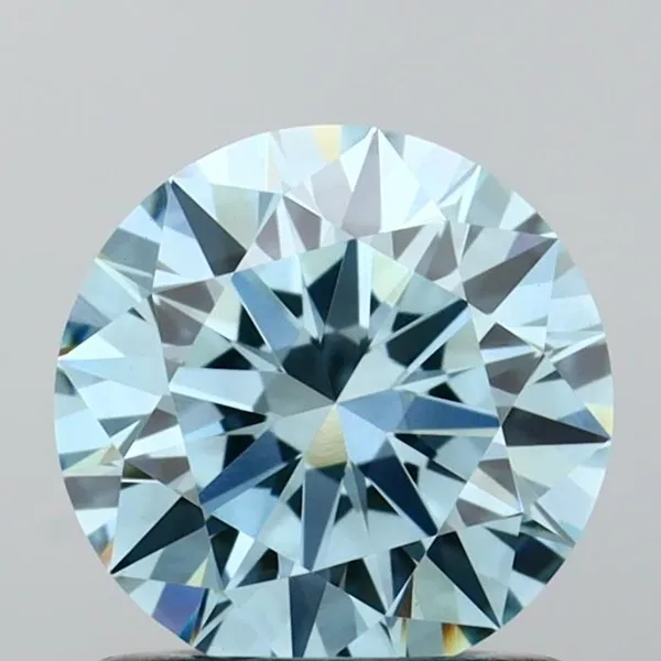 0.94ct ROUND Fancy Vivid Blue VS1 Coloured Lab diamond