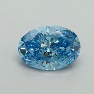 0.51ct OVAL Fancy Vivid Blue VS1 Coloured Lab diamond