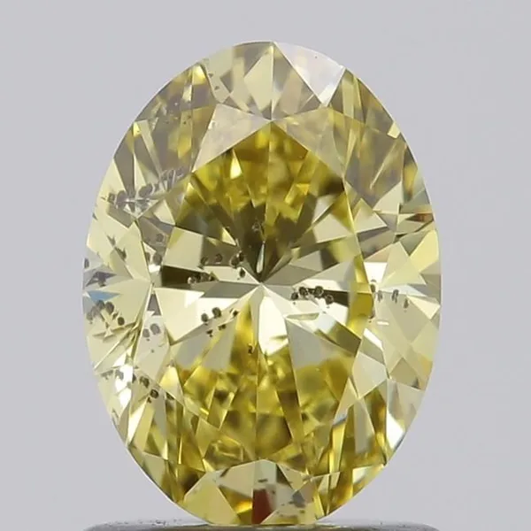 1.01ct OVAL Fancy Intense Yellow SI2 Coloured Lab diamond