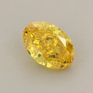 0.59ct OVAL Fancy Vivid Yellow VS2 Coloured Lab diamond