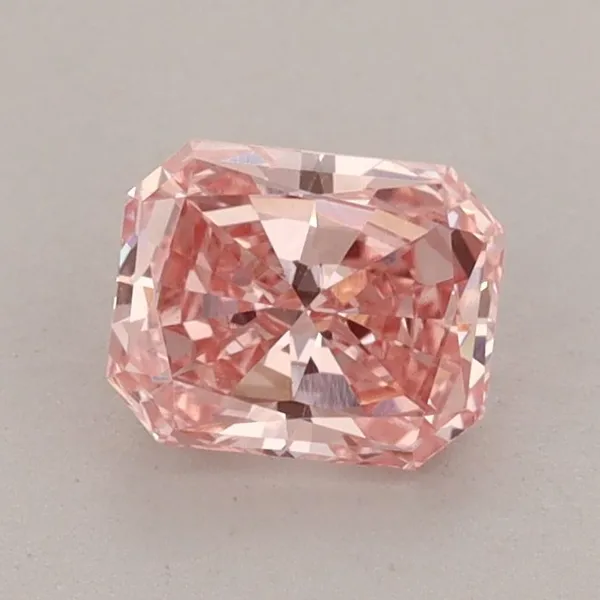 0.89ct RADIANT Fancy Vivid Pink VS1 Coloured Lab diamond