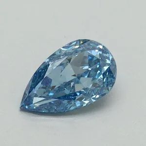 0.58ct PEAR Fancy Vivid Blue VS1 Coloured Lab diamond