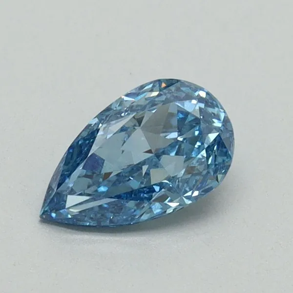 0.58ct PEAR Fancy Vivid Blue VS1 Coloured Lab diamond
