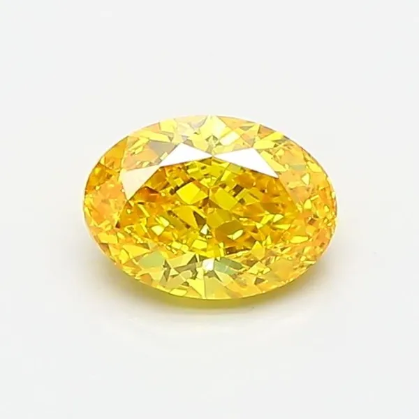 0.74ct OVAL Fancy Vivid Yellow VVS2 Coloured Lab diamond
