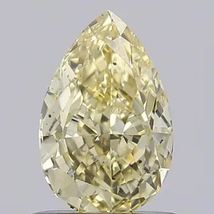 0.86ct PEAR Fancy Light Yellow VS2 Coloured Lab diamond