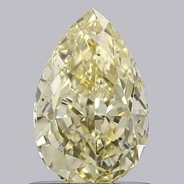 0.86ct PEAR Fancy Light Yellow VS2 Coloured Lab diamond
