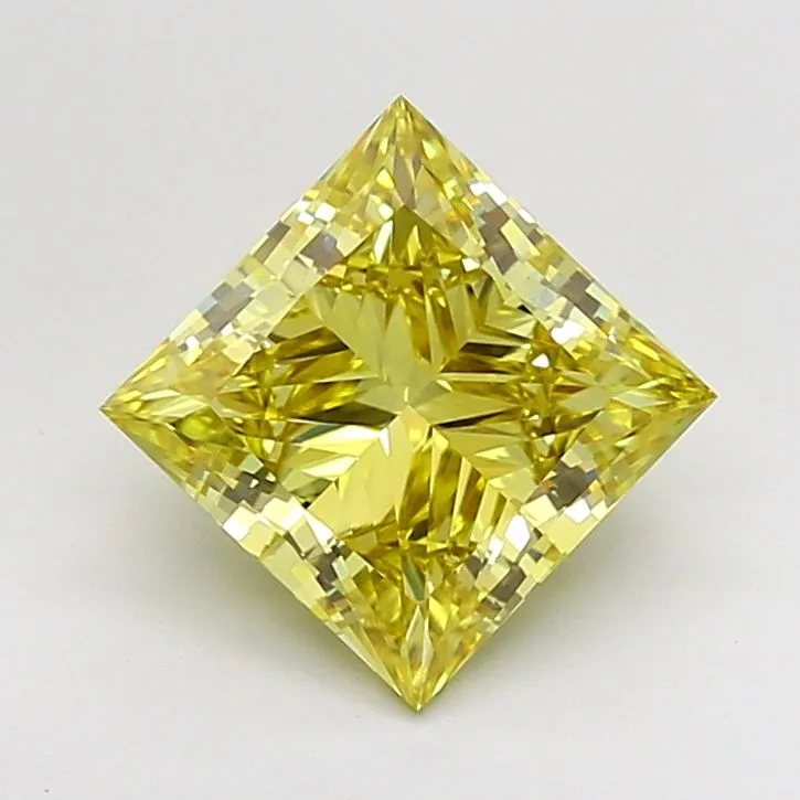 2.80ct PRINCESS Fancy Intense Yellow VS1 Coloured Lab diamond