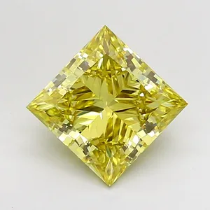 2.8ct PRINCESS Fancy Intense Yellow VS1 Coloured Lab diamond