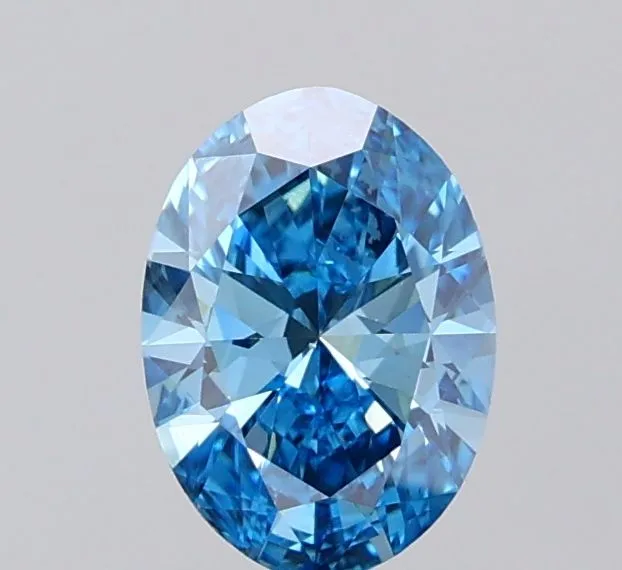 1.00ct OVAL Fancy Vivid Blue VS1 Coloured Lab diamond