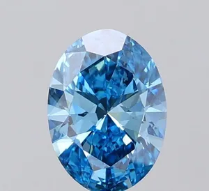 1ct OVAL Fancy Vivid Blue VS1 Coloured Lab diamond