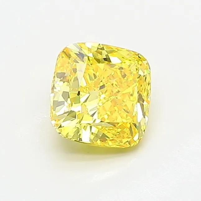1.01ct CUSHION Fancy Intense Yellow VVS1 Coloured Lab diamond