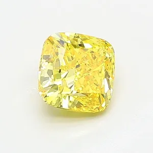 1.01ct CUSHION Fancy Intense Yellow VVS1 Coloured Lab diamond
