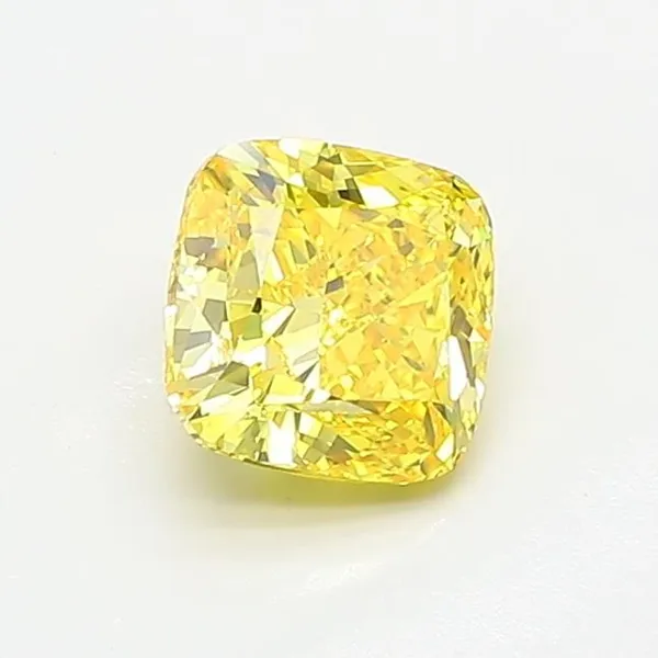 1.01ct CUSHION Fancy Intense Yellow VVS1 Coloured Lab diamond