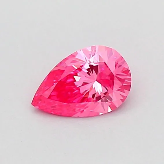 0.31ct PEAR Fancy Vivid Pink VVS2 Coloured Lab diamond