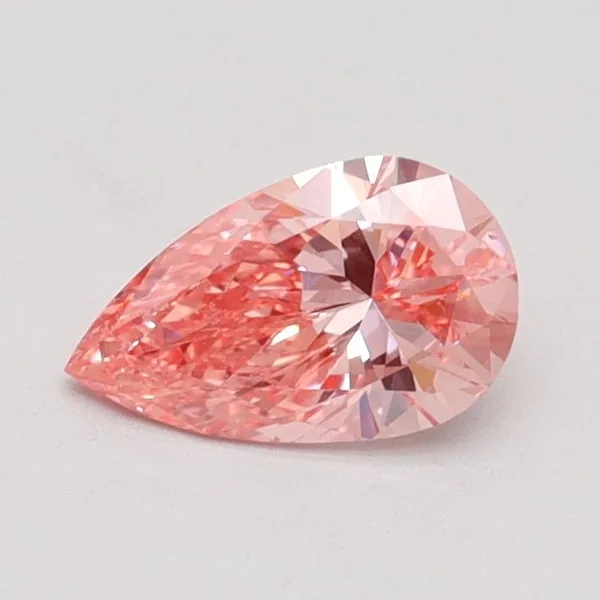 0.51ct PEAR Fancy Intense Pink VS1 Coloured Lab diamond