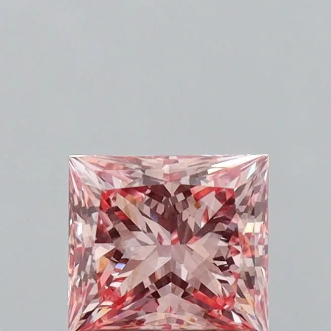 1.19ct PRINCESS Fancy Intense Pink SI1 Coloured Lab diamond